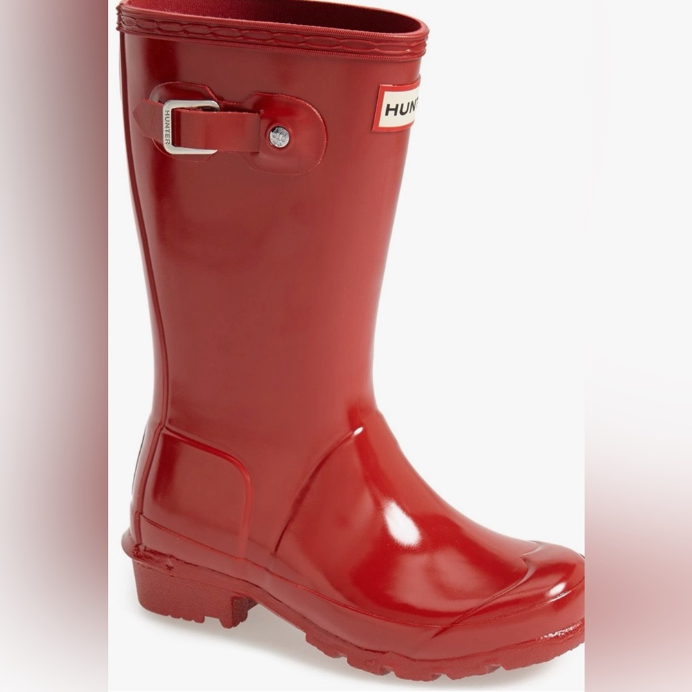 Hunter Glossy Red Rain Boots Preloved in Excellent Condition Girls Size 2